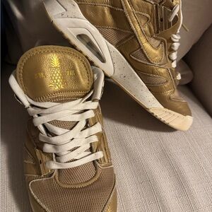 Nike Air Tech Challenge Gold and White Sneakers